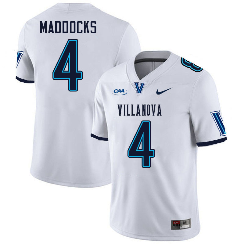 Villanova Wildcats #4 Jordan Adderley College Football Jerseys Stitched-White Villanova Wildcats #4 Jordan Adderley College Football Jerseys Stitched-White